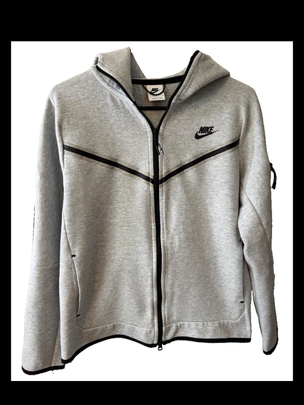 Nike Men's Fleece Full-Zip Hooded Hoodie Gray Size S (CU4490-063)